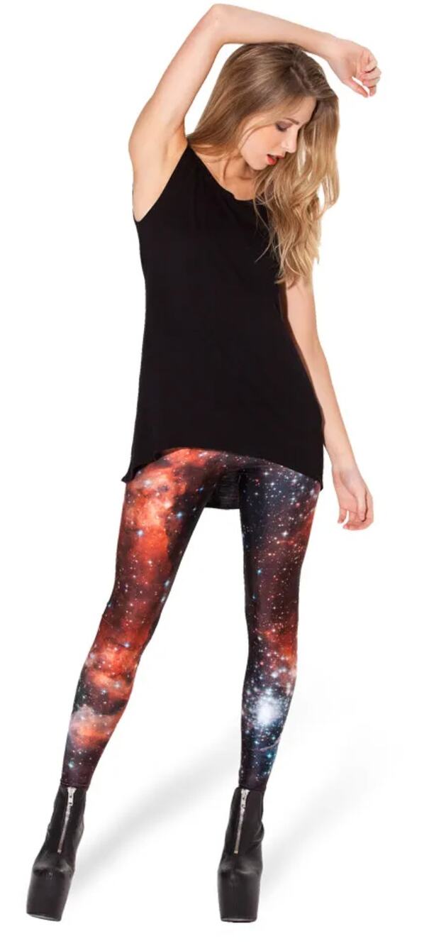 BlackMilk Galaxy Red High Waisted Leggings Full Length Womens XS